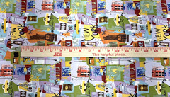 Green Blue Yellow Orange New York City Theme Cotton Fabric BTHY #56