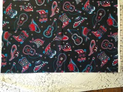 REMNANT Cranston Western Cowboy Cowgirl Banjo Bandanna Hat Boots Turquoise 13×22