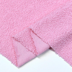 Pink Teddy Fleece Fabric, Curly Sherpa Faux Fur Material, Soft Fluffy Fabric for