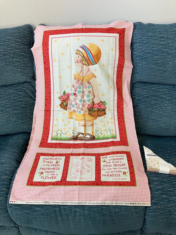Moda, Mary Engelbreit, Basket of Flowers Fabric Panel Kit