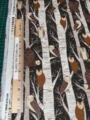 MODA Night Owl 100% med cotton fabric by the yard Midnight 48420 24 OWLS tree