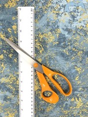 Marbled fabric marble granite stone effect cotton material grey blue gold