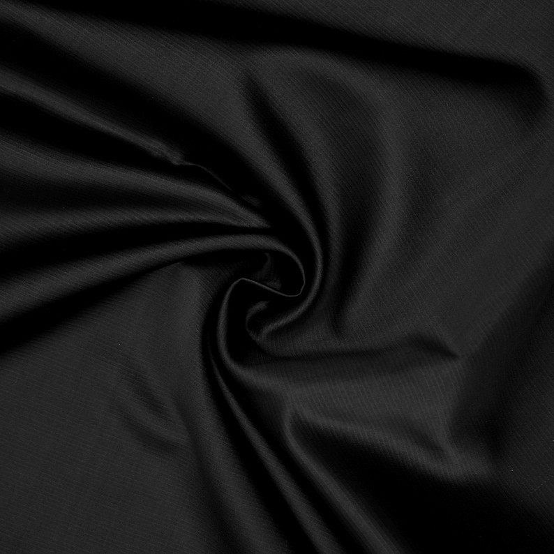Black Heavy Satin Fabric by the Yard, 1 Yard Black Satin Fabric