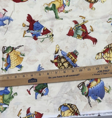 Woodsy Wonder Birds Frog Tan Cotton Fabric Wecker Frisch MMFab BTHalfY #53