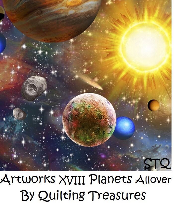 Artworks XVIII The Planets Allover BTY cotton quilt fabric QT Solar System