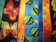 Cotton Fabric Kona Bay 2011 Striped Bright Multicolored Floral Stripe BTY x 44