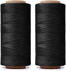 568 Yards 2 PCS 150D 0.8mm Waxed Thread for Leather Sewing, Leather Thread for H