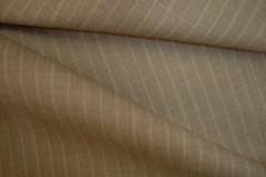 3.9 yds Crossville Wool Fabric Super 100s Suiting 9 oz Stripe Taupe Tan 141″ btp