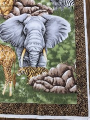 Lot Cotton Fabric Quilt Panel Cranston African Serengeti Safari Animal Patchwork