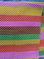 1960’s MOD ERA Organdy Flocked FABRIC piece 45″ x 18″ (Half of a Yard)