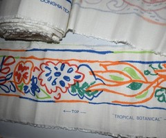 32 Yds Vtg 1992 Donghia Fabric Border Trim Richard Giglio Tropical Botanical 7″W
