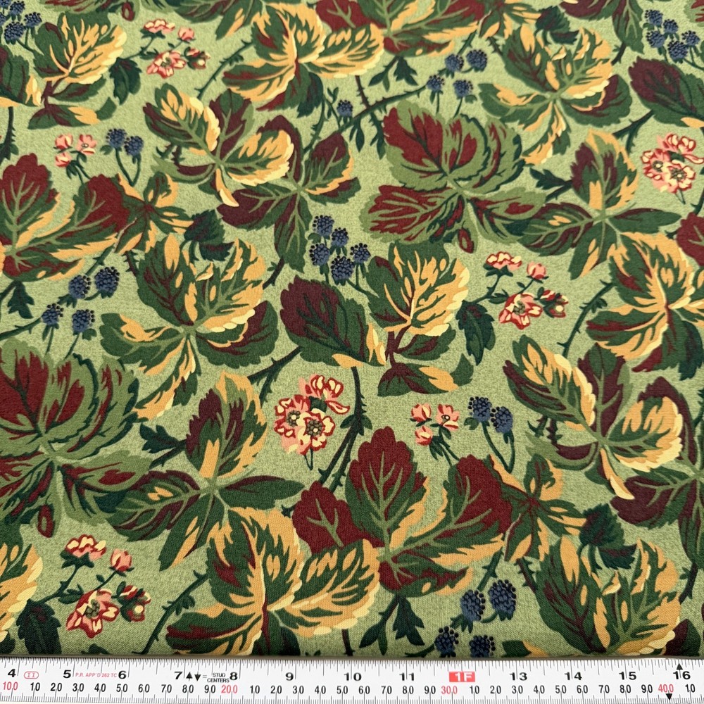 Pansy Park by Thimbleberries RJR Fabrics Floral Green Cotton by the HALF YARD