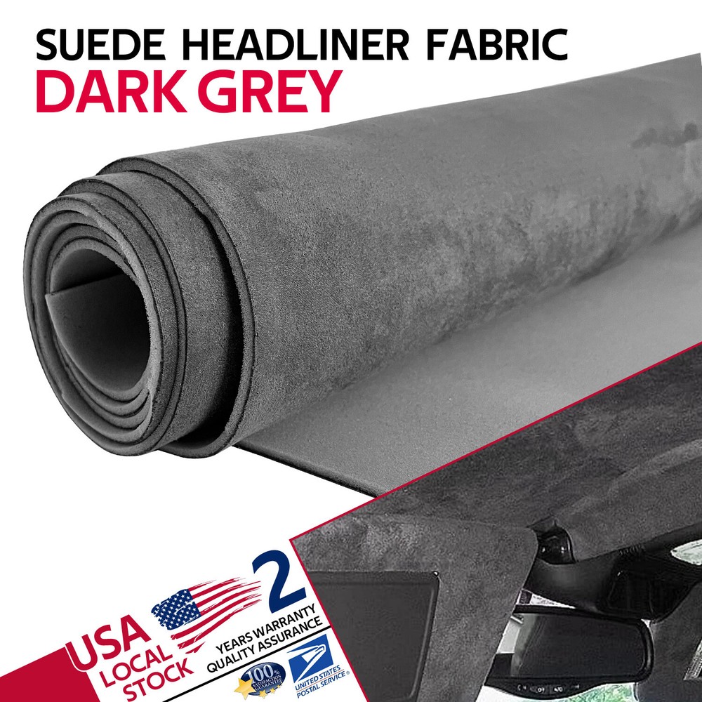 Gray Headliner Material Suede Fabric Car Roof Liner Replace Upholstery 80″x60″