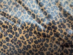 Genuine Hair-On Hide Leather Cheetah Leopard Print Glossy Upholstery Designer