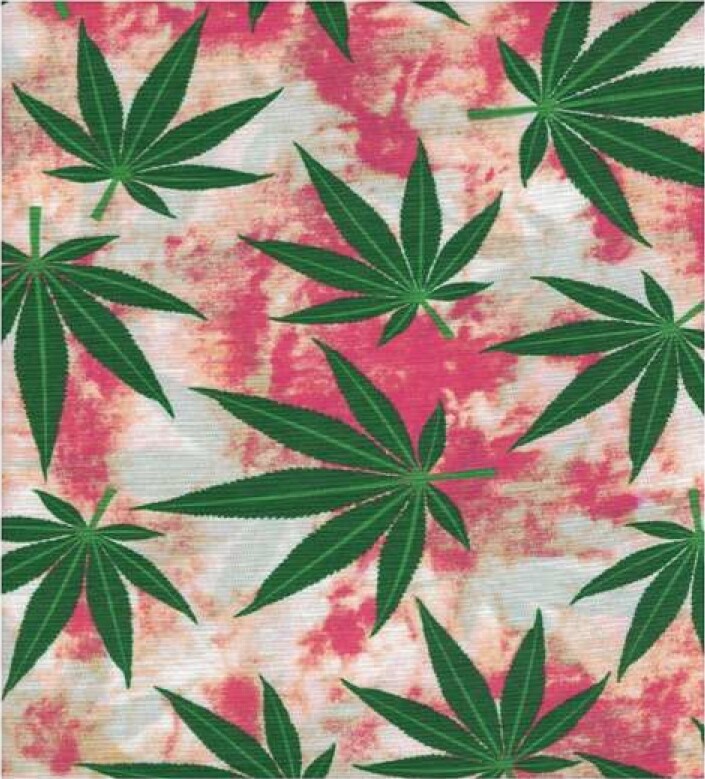 Marijuana Weed Cannabis Multi Color Green/Red Cotton 58″ wide Fabric BTY