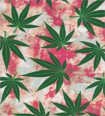 Marijuana Weed Cannabis Multi Color Green/Red Cotton 58″ wide Fabric BTY