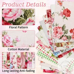 42Pcs Pink Charm Packs for Quilting 100% Cotton Fabric Squares 5 x 5Inch Pre-Cut