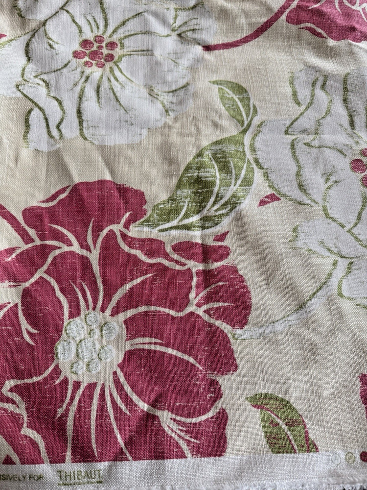Thibaut Hampton Ponds Fabric Pink Floral/Flowers Pattern 54″ x 77″