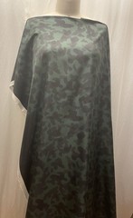 100% Silk Twill Camouflage Dark Olive /Charcoal Green Fabric 1 Yd. Long 48″ Wide