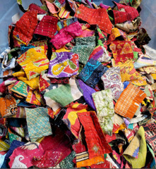 50pcs Kantha Fabric SNIPPET Pack-Kantha Scrap fabric-Scrap Junk Journal-Vintage