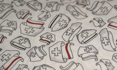 1 Yard Nurse Nurse’s Hat Fabric Medical Loralie Designs Quilt Scrubs Fabric