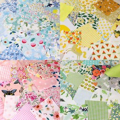 100 Flower Floral Printed Fabric Charm Precut 4″ Squares Fabric Bundles Quilt
