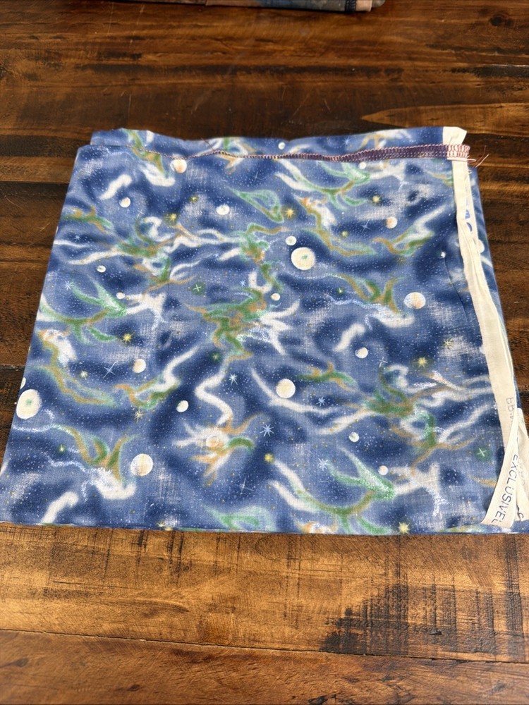 Vtg Cotton Fabric for Hobby Lobby Tropical Trading Blue Green 1 Yard