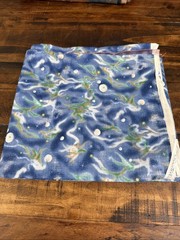 Vtg Cotton Fabric for Hobby Lobby Tropical Trading Blue Green 1 Yard
