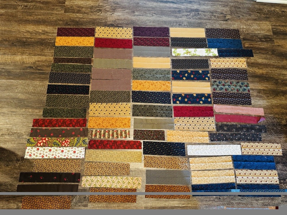 Quilting Fabric Strips Lot 204 pc – Variety of Colors, Sizes and Patterns- Moda