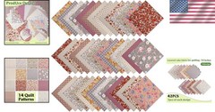 42Pcs Layer Cakes 10 Inch Squares for Quilting, Cotton Fabric Squares Pre-Cut…