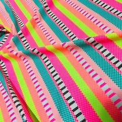 Spandex Stretch Fabric Animated Colorful Stripes print 60″ wide Swimsuit By Yard