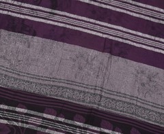Sushila Vintage Wine Scrap Saree Pure Linen Printed & Woven Remnant Sari Fabric