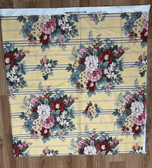 Ralph Lauren Upholstery Fabric 77 X 42.5 Yellow Red Floral Blue Stripes