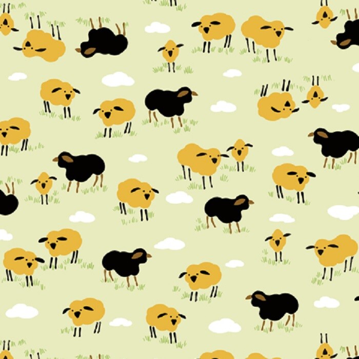RETRO MINIS SHEEP Fabric 27317H Pistachio Fabric by QT Fabrics- New- Vintage!