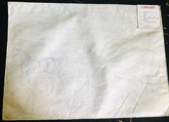 CARLETON V La Chasse in Blue 13 3/4 x 19″ Cotton Fabric Sample w/Dogs & Horses