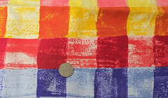 Vintage 1995 Spectrum Fabrics Bright Squares Cotton Fabric 34″ L x 56″ W