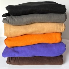Pre-Cut Fleece Fabric Solid Colors Black Camel Gray Purple Orange Brown – READ
