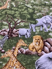 Lot Cotton Fabric Quilt Panel Cranston African Serengeti Safari Animal Patchwork