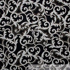 BonEful Fabric FQ Cotton Quilt Black White B&W Gray Fish Stripe Dot Seashell USA