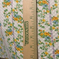 Vintage Fabric Sewing Craft Knit Small Flowers White Yellow Green 2.33 Yards