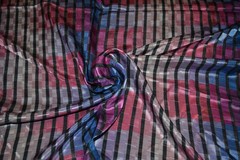 Lightweight silky synthetic apparel fabric, geometric print, 44″ x 2.5 yards