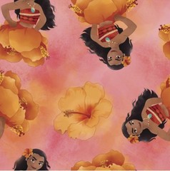 By The Yard, Disney’s Moana & Hibiscus $3.99 Ships ANY Amount Of Cotton Fabric