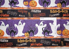 Halloween Ghost Cat Stripe Fabric Wilmington Spooky Spectacular 15″X44″ Piece