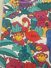 Cotton Fabric Jungle Animals Princess Inc #919 1 YD +31″