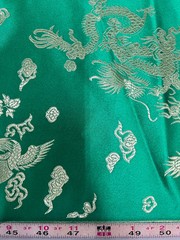 Arisa JADE GREEN Dragon Brocade Chinese Satin Fabric for Cheongsam/Qipao, Appar