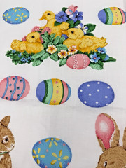 Cranston Print Works Spring Fever Easter Appliques Cotton Fabric Panel Sewing