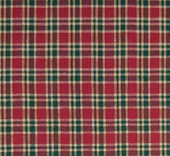 Christmas HOMESPUN Fabric All Cotton 49 Red Dark Green Natural 1 1/3 YARDS