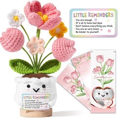 Emotional Support Crochet Positive Tulip Flower Inspirational Gift Women