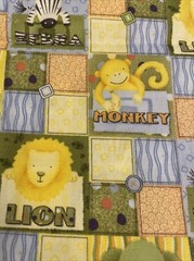 1 yard by 90 inches Debbie Mumm nursery animal cotton fabric lion zebra elephant