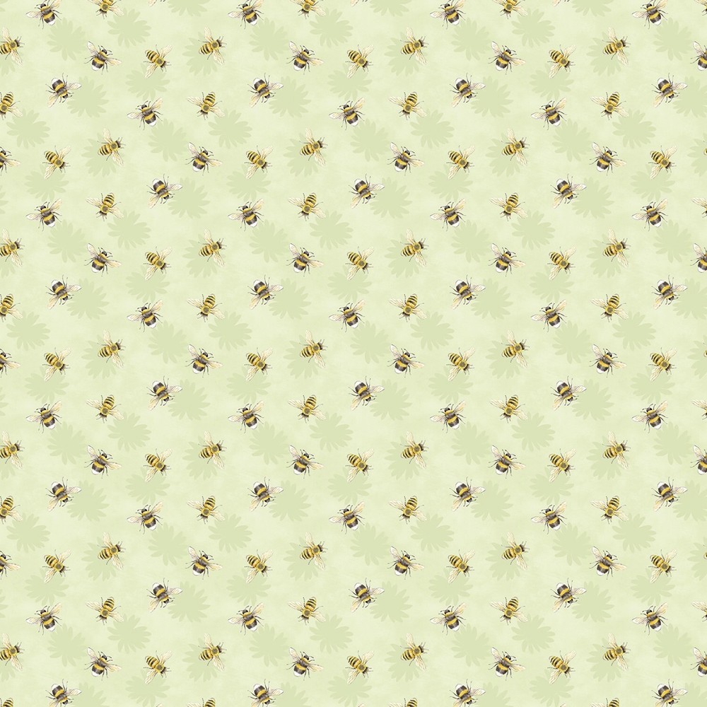 Wilmington Prints – Zest For Life – Bee Toss – Green, Fabric BTY